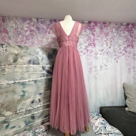 ASOS Tulle Maxi Dress Rose Pink Size 6 - Picture 4 of 7